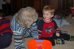 Alexander giving Grandma Carol a piece of his mind...