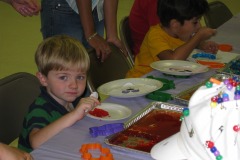 Alexander enjoying some Jell-O...