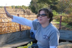 Mrs. McGraw on the hay ride...