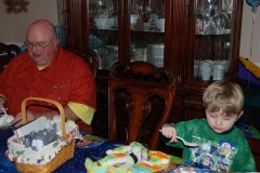 Gramps and Alexander enjoying the cake...