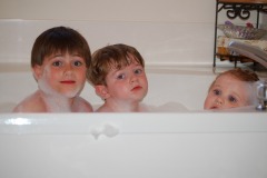 Scrubbing them down after a long day...