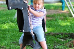 Katie's steed isn't quite as lively...