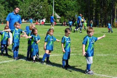 Lining up at the center of the field...