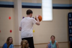 Dribbling the ball with Miss Emma!