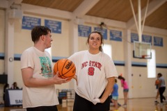 Dribbling the ball with Miss Emma!