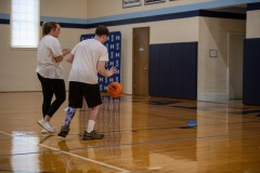 Dribbling the ball with Miss Emma!