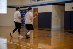 Dribbling the ball with Miss Emma!