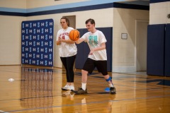 Dribbling the ball with Miss Emma!