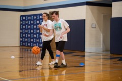 Dribbling the ball with Miss Emma!