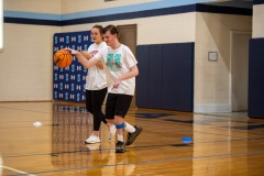 Dribbling the ball with Miss Emma!