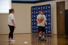 Dribbling the ball with Miss Emma!