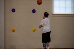 Practicing passing and catching the rebounds...