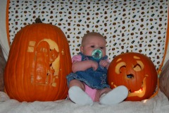 Kathryn and the pumpkins...