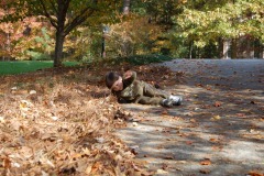 Nicholas rolling down the hill...