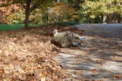 Nicholas rolling down the hill...