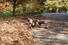 Nicholas rolling down the hill...