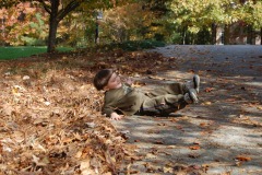 Nicholas rolling down the hill...