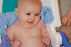 Girl likes the bath!