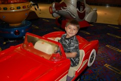 Nicholas takes a turn in the Chevy...
