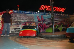 The whipping race cars was one of their favorite rides of the night!