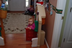 I think she likes her new doorway...