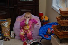 She's into her cups already...