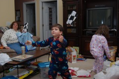Nicholas signals for the start of the race...