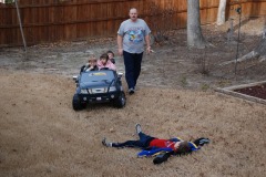Is he road kill or a environmental protester?