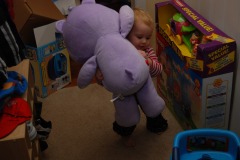 Katie practicing the <B><I>fireman's carry</I></B>...