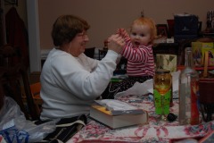 Katie may not be able to hear the iPod but she can dance to it anyway...