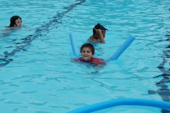 Nicholas is swimming off by himself...and very well!