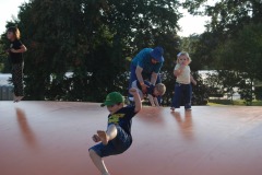 Nicholas gets launched off the pumpkin!