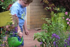 Alexander doing a bit of gardening...
