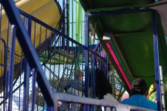 Alex tries his best on the cargo net...