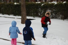 Nicholas with a big snowball...