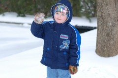 Alex with another small snowball...