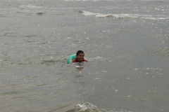 Nicholas having a fun time in the waves...