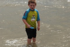 Alex having fun shoveling the waves...