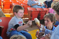 Enjoying some ice cream...