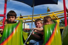 Katie and Alex riding the roller coaster...