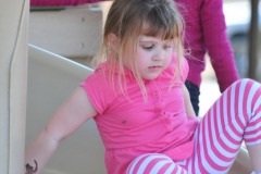 Katie going down the slide...