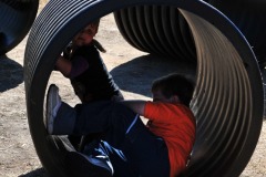 Katie and Alex share a tube...