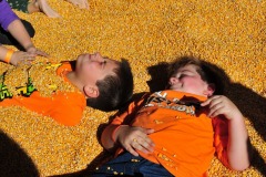 Having some fun in the corn crib...