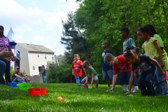 Alex does the ball toss...