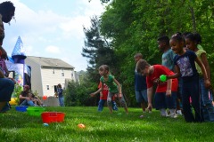 Alex does the ball toss...