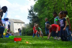 Alex does the ball toss...