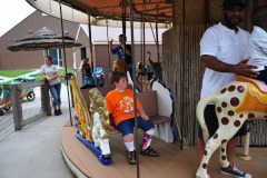 Enjoying a turn on the carousel...