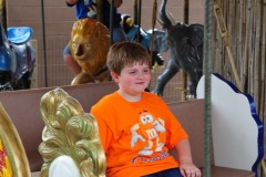 Enjoying a turn on the carousel...