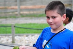 Nick with a budgerigar on a stick...