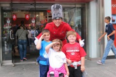The friendly guard in front of FAO Schwarz...